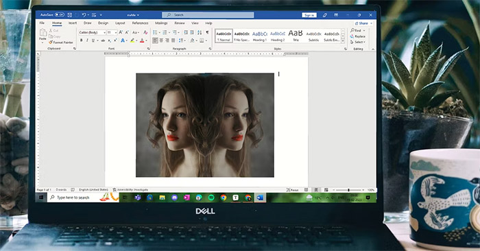 Cách tạo ảnh 2 bên phản chiếu trong Word